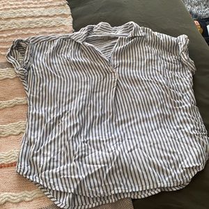 White and blue striped Harper T—shirt